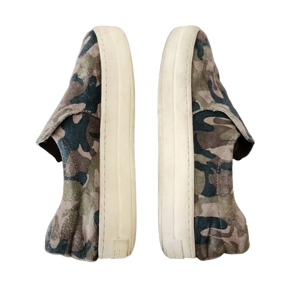 J/SLIDES NYC Harry Camo Suede Platform Sneakers 7 Slip On Washed Out Lived In - Picture 8 of 16